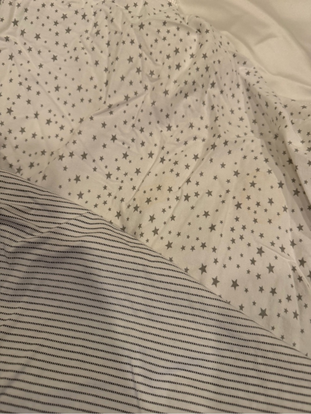 Carter's White and Gray Star & Stripe Crib Fitted Sheets